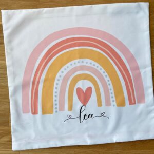 Kissenbezug Regenbogen Kinder personalisierbar mit Namen