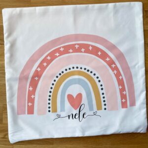 Kissenbezug Regenbogen Kinder personalisierbar mit Namen