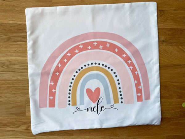 Kissenbezug Regenbogen Kinder personalisierbar mit Namen