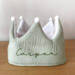 Geburtstagskrone Kinder personalisierbar mit Namen mint, beige, rosa