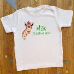 Schulkind T-Shirt Giraffe personalisiert, mehrfarbig, verschiedene Größen