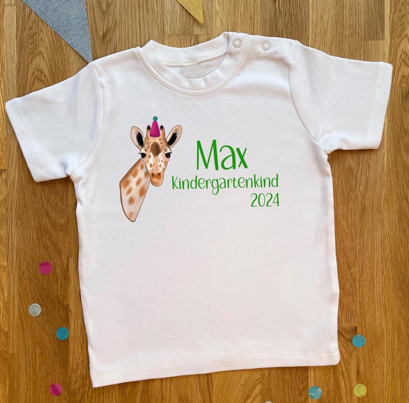 il_fullxfull.6168834438_a7p4.jpg Kindergartenkind T-Shirt Giraffe personalisiert, mehrfarbig, verschiedene Größen – Bild 1