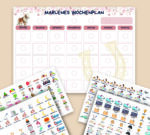 Kinder Wochenplan, Tagesplan, personalisiert mit Namen, Pferde Motiv, über 200 Karten