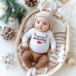 Body "Babys erstes Weihnachten", personalisiert, verschiedene Größen, Weihnachtsgeschenk Baby, Rentier