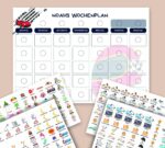 Kinder Wochenplan, Tagesplan, personalisiert mit Namen, Rennauto Motiv, über 200 Karten