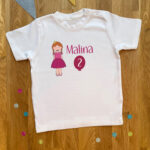 Kinder Geburtstags T-Shirt Prinzessin personalisiert, mehrfarbig, verschiedene Größen