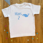 Kinder Geburtstags T-Shirt Wal personalisiert, mehrfarbig, verschiedene Größen
