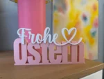 3D Schriftzug „Frohe Ostern“ | Osterdeko in Rosa-Weiß