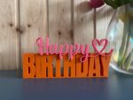 3D Schriftzug „Happy Birthday“ mehrfarbig